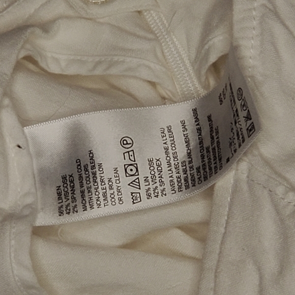 Tommy bahama white faux wrap white linen pants s10 - Picture 2 of 4